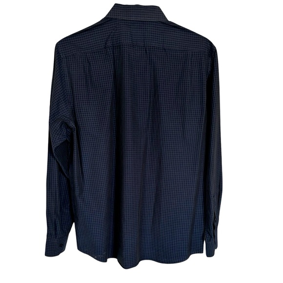 Men’s Navy Checkered Dress Shirt Sz Lg - Picture 12 of 14